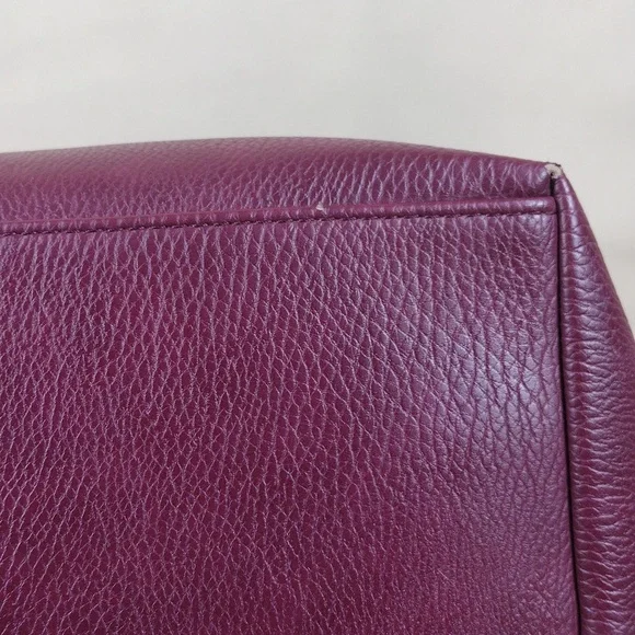 Poppy & Peonies Go Getter Vegan Leather Elegant Purple Berry Tote Bag Purse - Picture 5 of 16